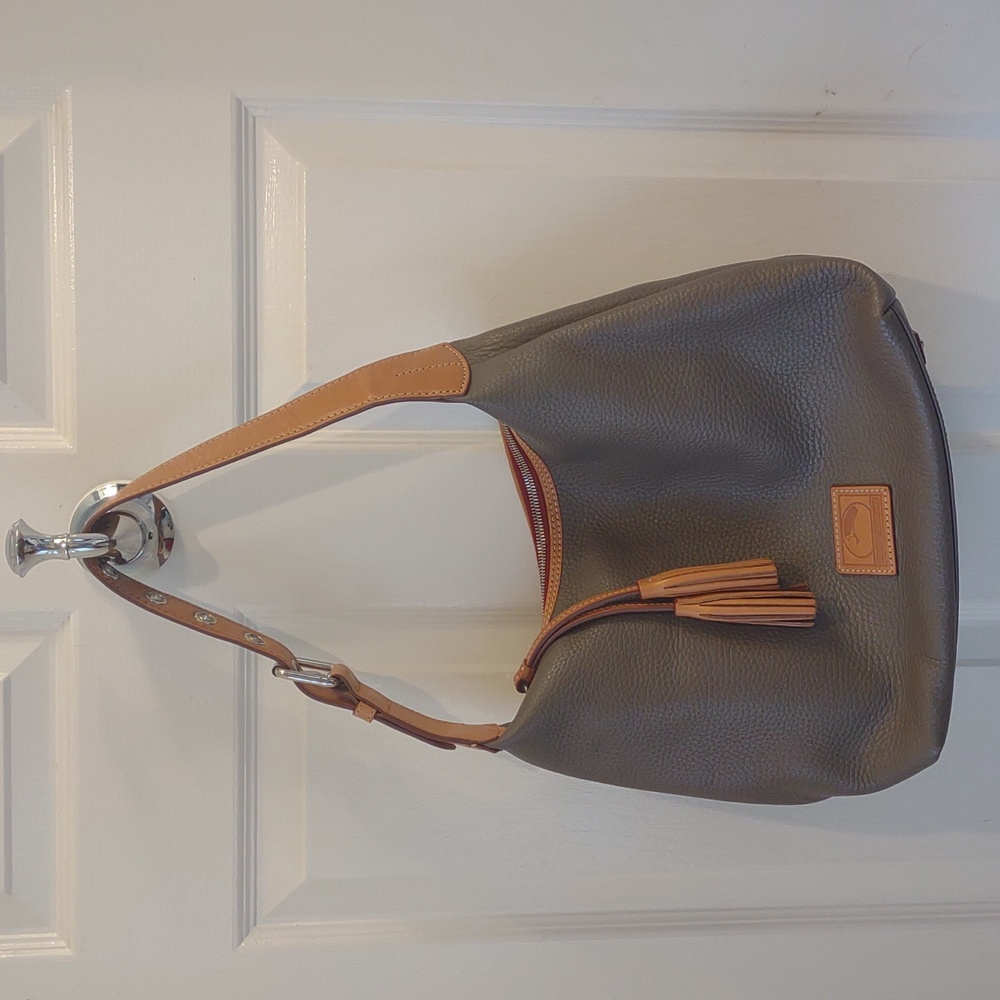 Dooney and Bourke Gray Pebble leather shoulder bag